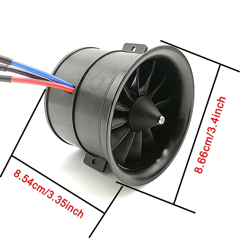 ApisQueen 70MM EDF 6S 2300KV 2240G Thrust Belt 12 Blades Electric Ducted Fan for Aircraft Model Aircraft Jet Enging - Image 4